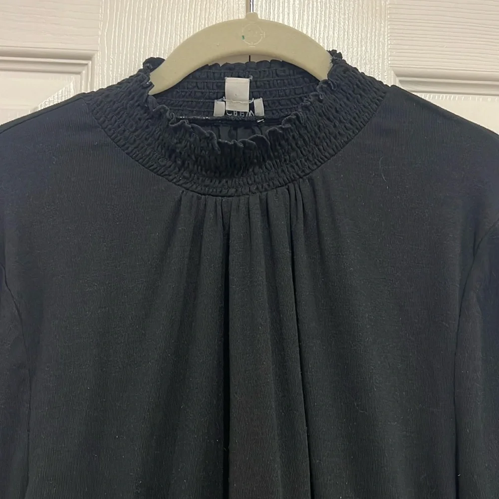 J. Crew Factory High Neck Ruffle Top Black Womens Size XL - Picture 3 of 9